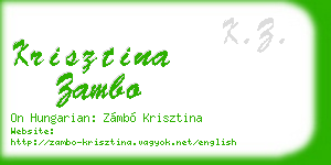 krisztina zambo business card
